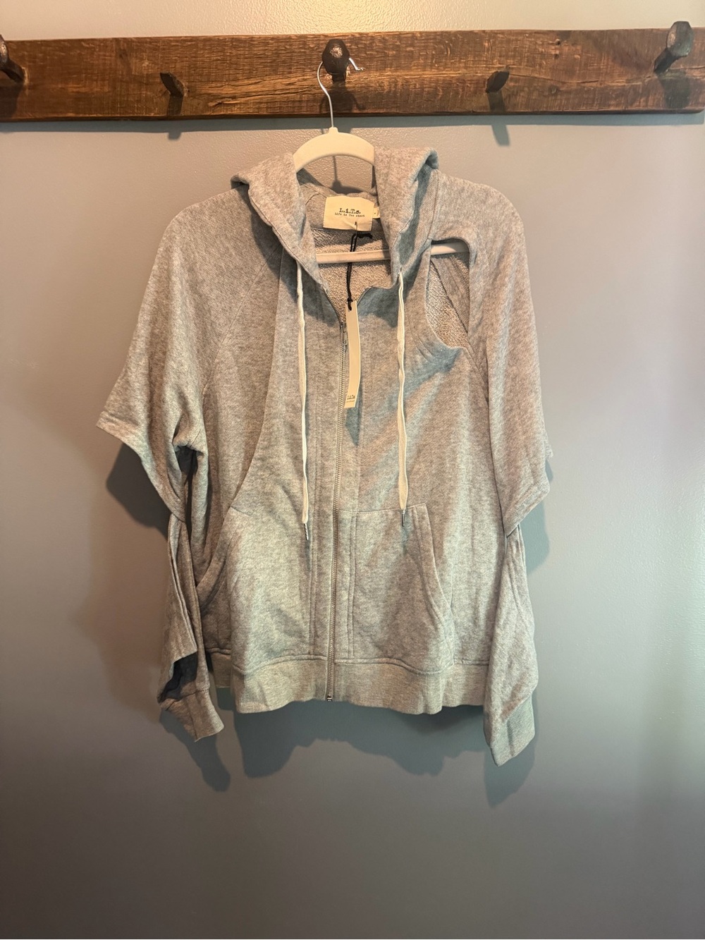 Lightweight Grey Hooded Zip Hoodie Jacket - Casual Layering